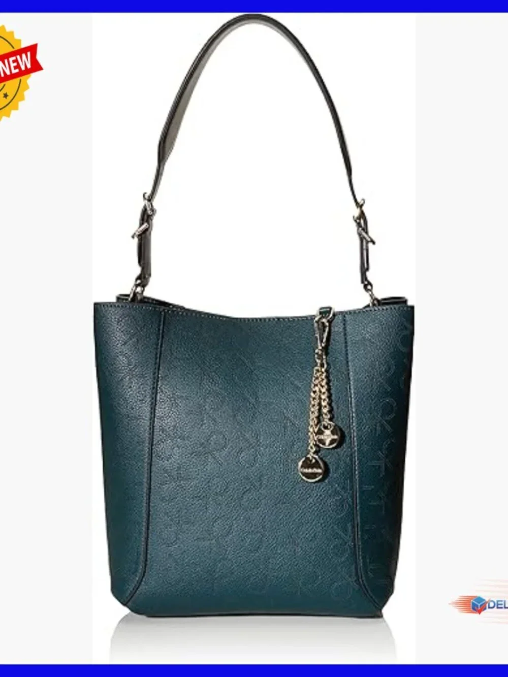 Faux Leather Perforated Logo Hobo Shoulder Bag for Daily Essentials